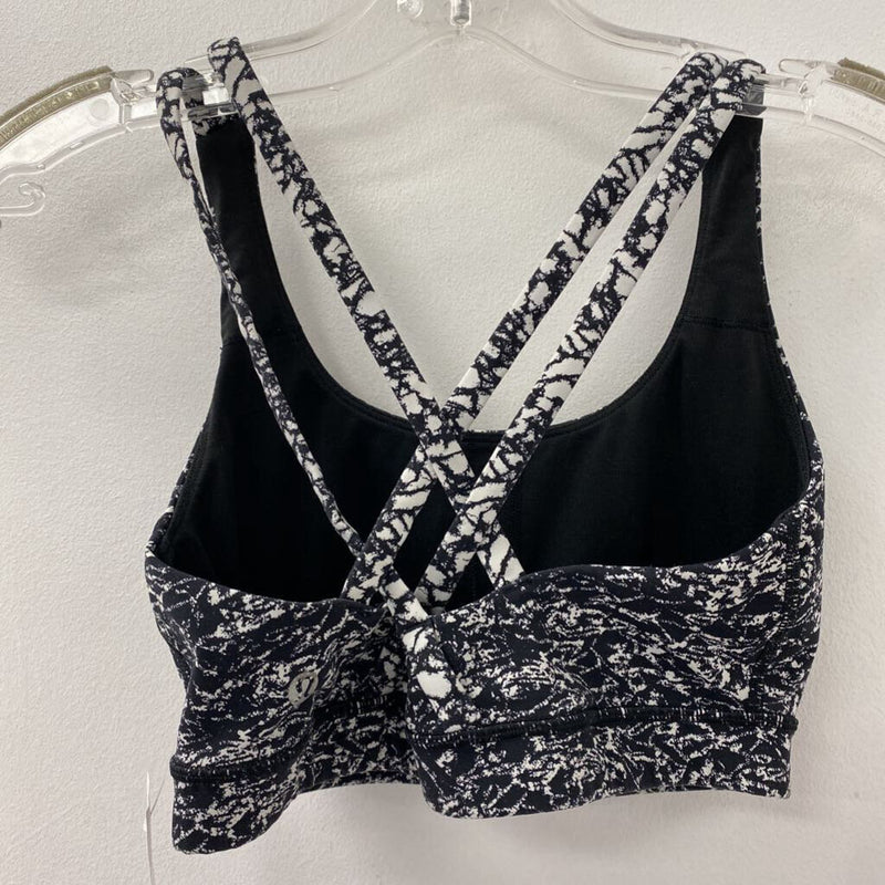 LULULEMON WOMEN'S ACTIVE BRA black white 6