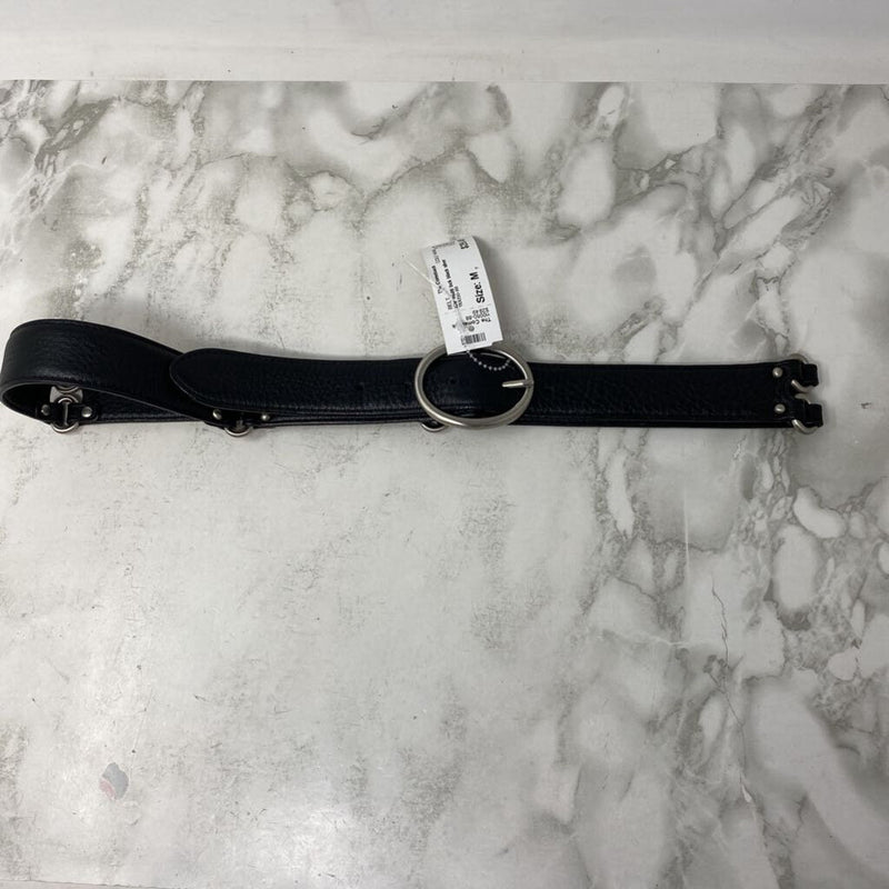 COLE HAAN WOMEN'S BELT black silver M