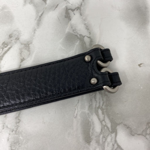 COLE HAAN WOMEN'S BELT black silver M