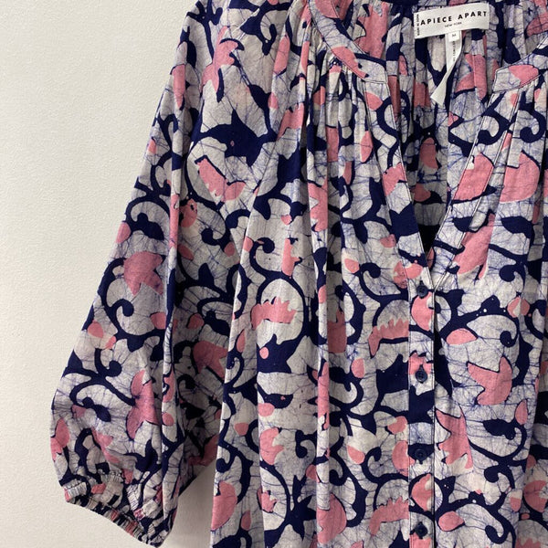 Apiece Apart New York WOMEN'S BLOUSE/SHIRT navy white pink M