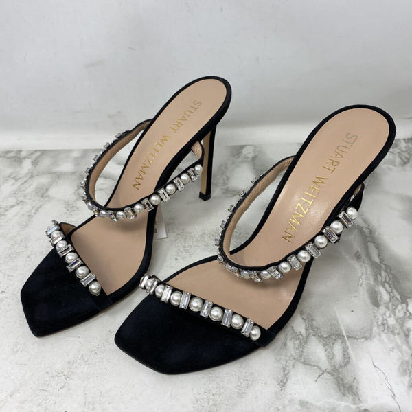 STUART WEITZMAN WOMEN'S HEELS black silver 10