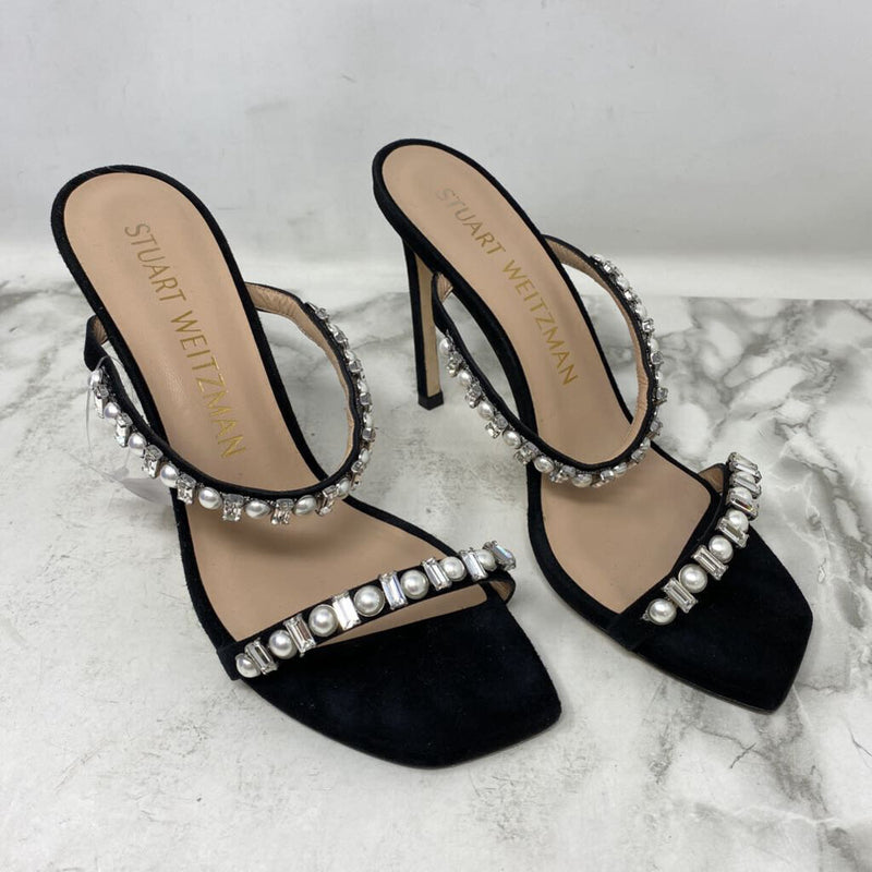 STUART WEITZMAN WOMEN'S HEELS black silver 10