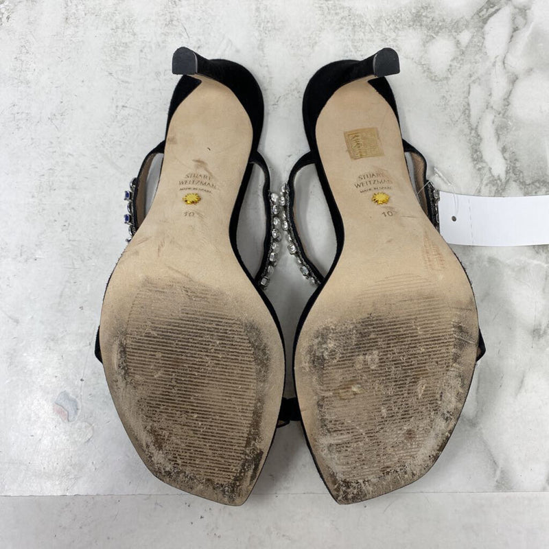 STUART WEITZMAN WOMEN'S HEELS black silver 10