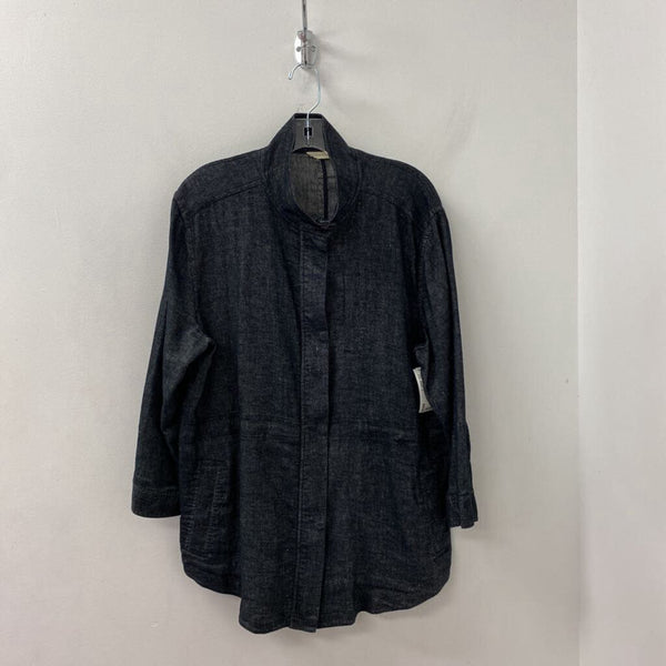 EILEEN FISHER WOMEN'S COAT black white L