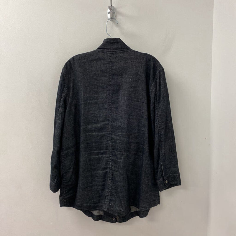EILEEN FISHER WOMEN'S COAT black white L