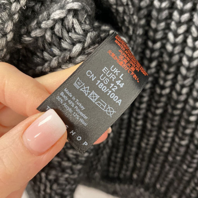 top shop WOMEN'S SWEATER grey black 12