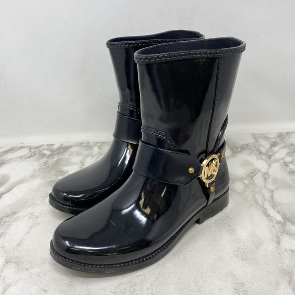 MICHAEL/Michael Kors WOMEN'S RAIN BOOTS black gold 7