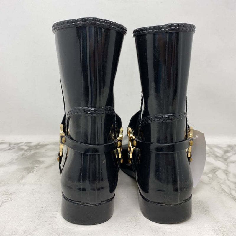 MICHAEL/Michael Kors WOMEN'S RAIN BOOTS black gold 7