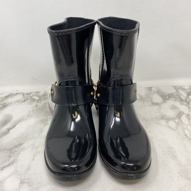 MICHAEL/Michael Kors WOMEN'S RAIN BOOTS black gold 7