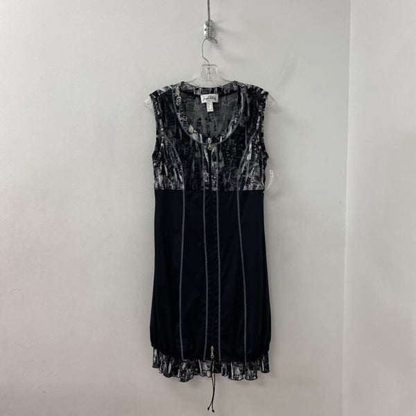 JOSEPH RIBKOFF WOMEN'S DRESS black white 10
