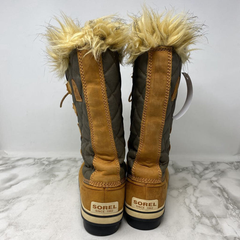SOREL WOMEN'S BOOTS WINTER olive green tan 10