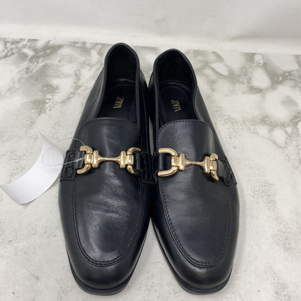 ZARA WOMEN'S FLATS black gold 36