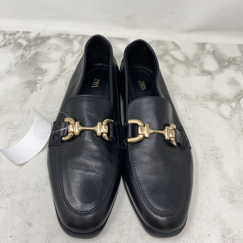 ZARA WOMEN'S FLATS black gold 36