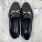 ZARA WOMEN'S FLATS black gold 36