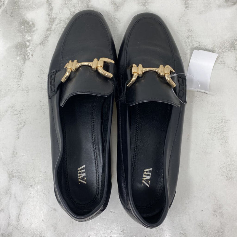 ZARA WOMEN'S FLATS black gold 36
