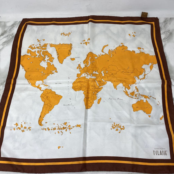 Alviero Martini WOMEN'S SCARF/SHAWL white orange brown