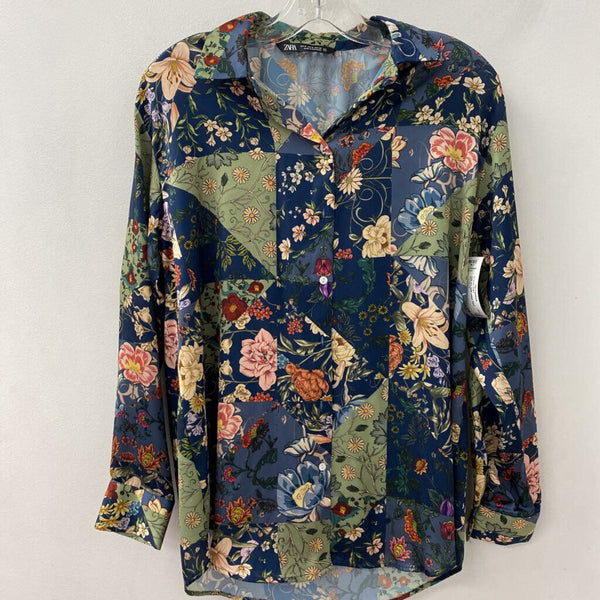 ZARA WOMEN'S BLOUSE/SHIRT multi colour floral M