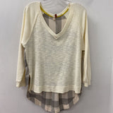 PILCRO WOMEN'S TOP cream grey XS