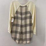 PILCRO WOMEN'S TOP cream grey XS
