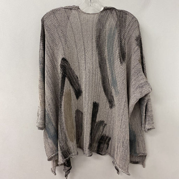 WOMEN'S CARDIGAN grey white blue M