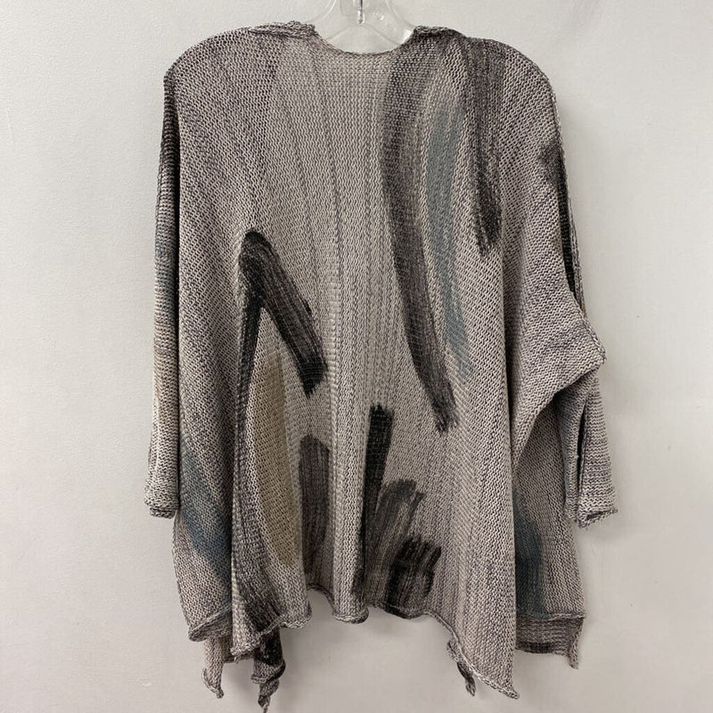 WOMEN'S CARDIGAN grey white blue M