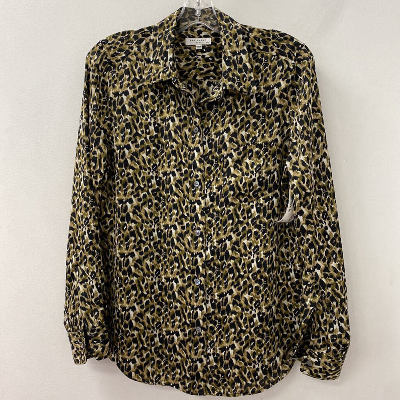 EQUIPMENT WOMEN'S BLOUSE/SHIRT black olive white mix M