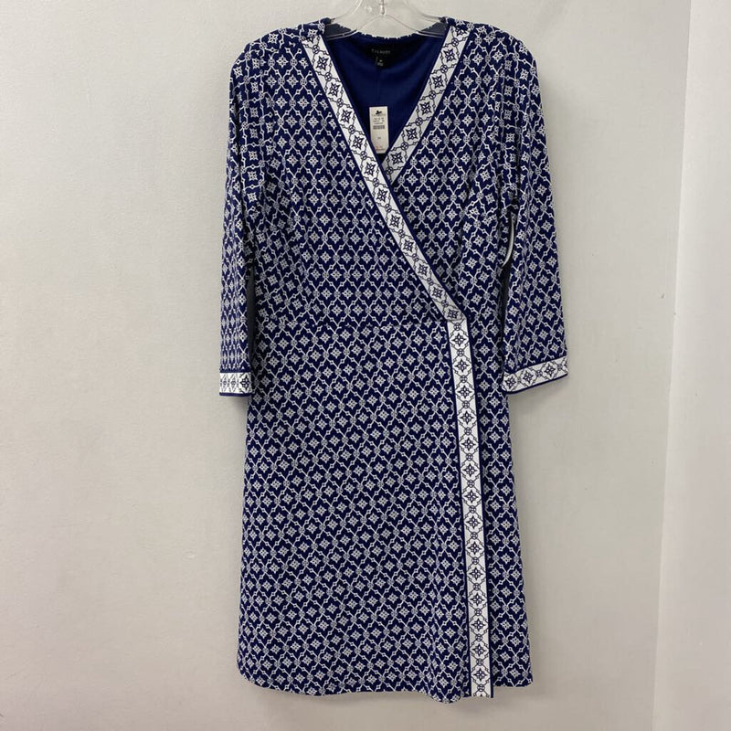 TALBOTS WOMEN'S DRESS blue white mix M