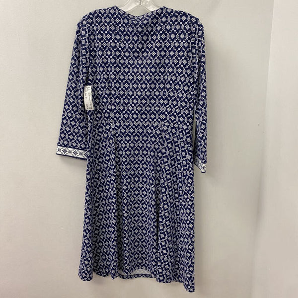 TALBOTS WOMEN'S DRESS blue white mix M