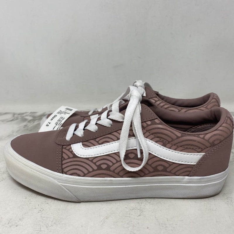 VANS WOMEN'S SNEAKERS faun art deco pattern 7.5