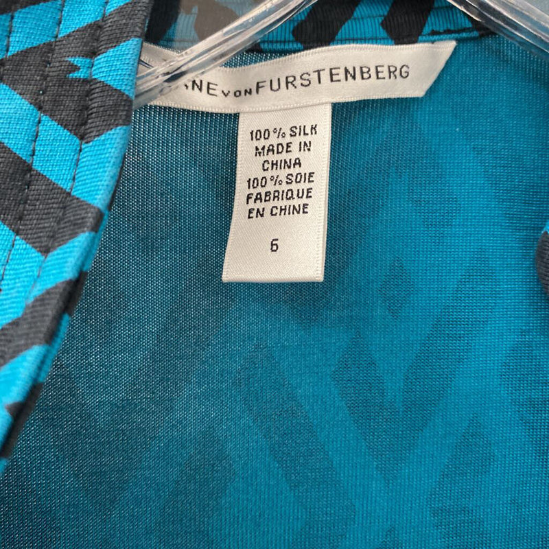 DIANE von FURSTENBERG WOMEN'S DRESS black blue mix 6