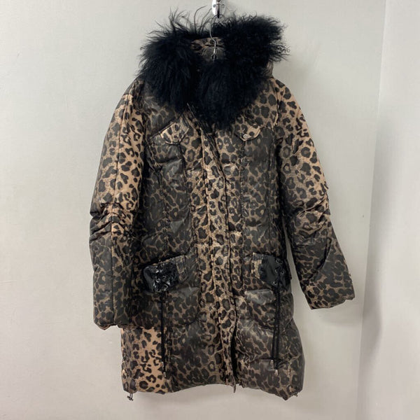 simon chang WOMEN'S COAT brown black mix M