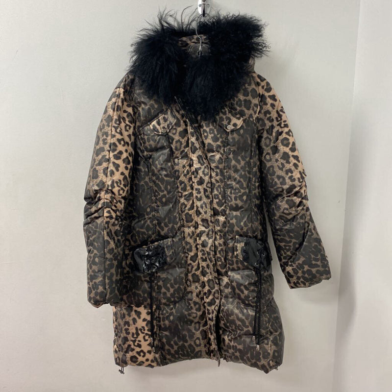 simon chang WOMEN'S COAT brown black mix M