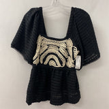 WOMEN'S BLOUSE/SHIRT black cream mix S