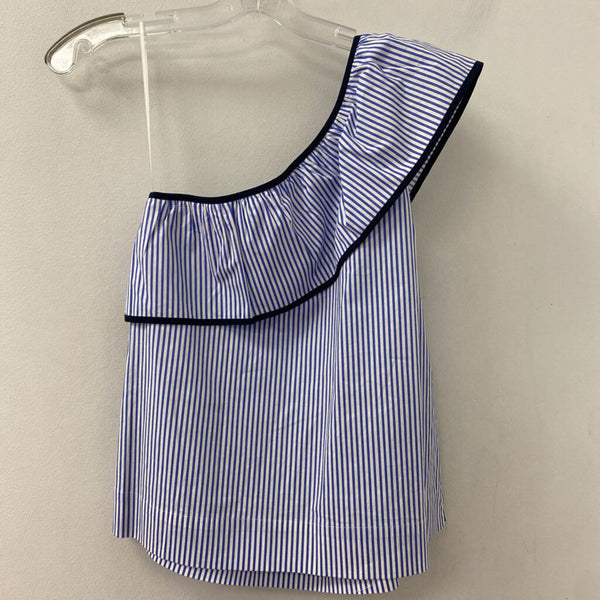 J CREW WOMEN'S TOP blue white mix 2