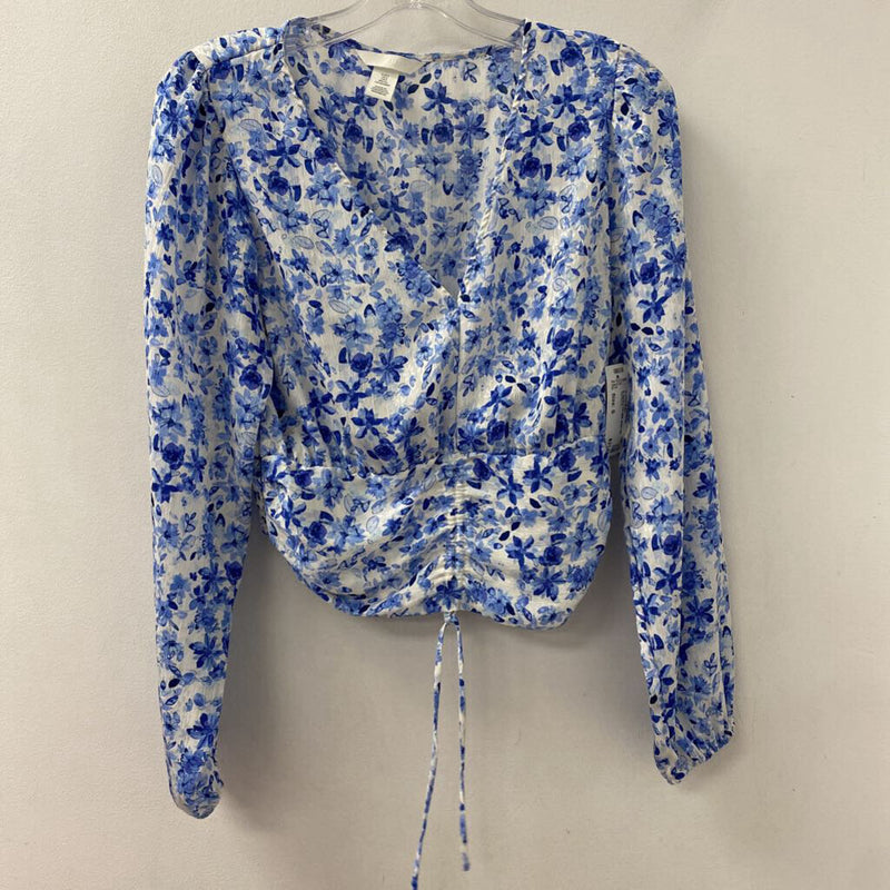 H&M WOMEN'S BLOUSE/SHIRT blue white mix S