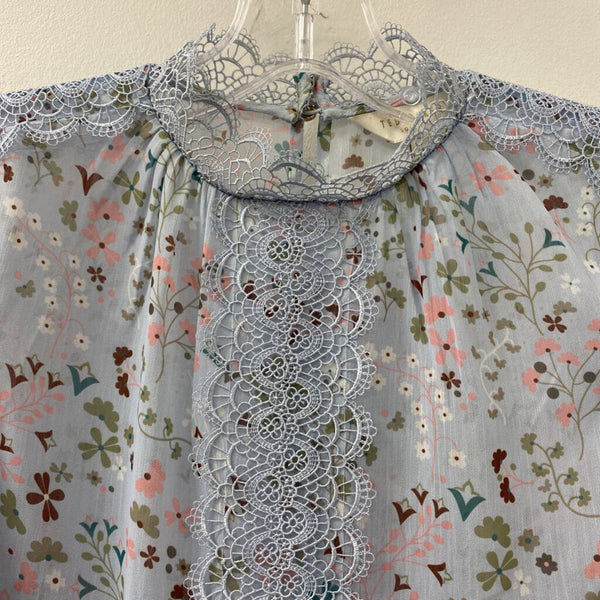 TED BAKER WOMEN'S BLOUSE/SHIRT blue pink multi 2/0