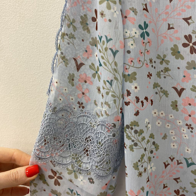 TED BAKER WOMEN'S BLOUSE/SHIRT blue pink multi 2/0