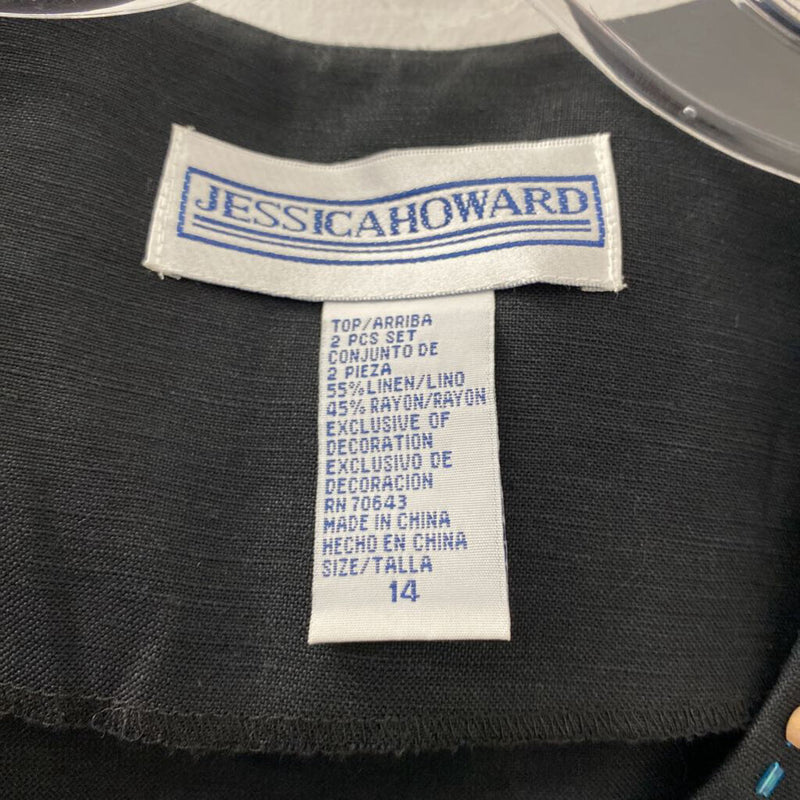 jessica howard WOMEN'S TOP black blue M/14