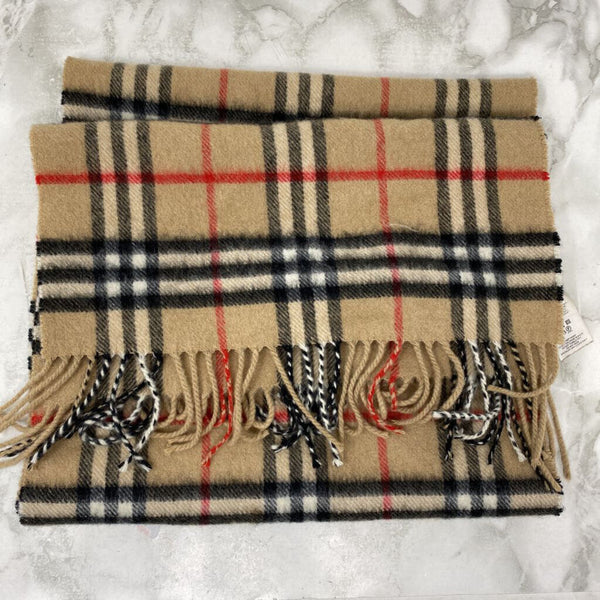 BURBERRY WOMEN'S SCARF/SHAWL tan black red white