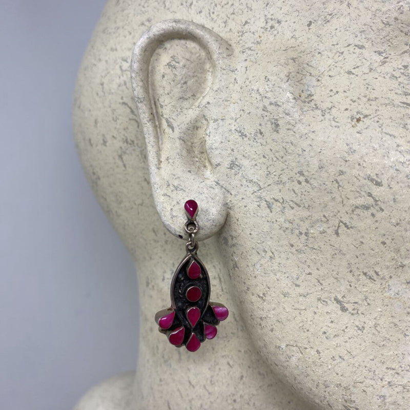 925 WOMEN'S EARRINGS pink silver