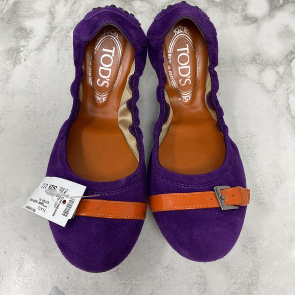 TOD'S WOMEN'S FLATS purple orange 37.5