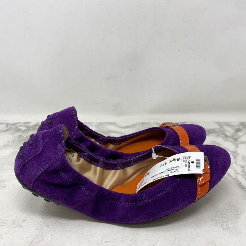TOD'S WOMEN'S FLATS purple orange 37.5