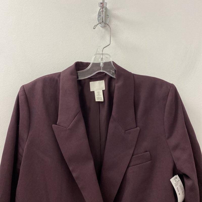 H&M WOMEN'S BLAZER/JACKET eggplant M