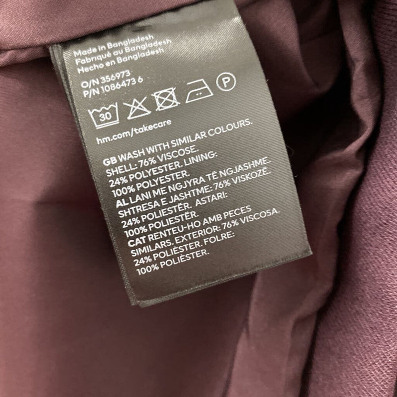 H&M WOMEN'S BLAZER/JACKET eggplant M