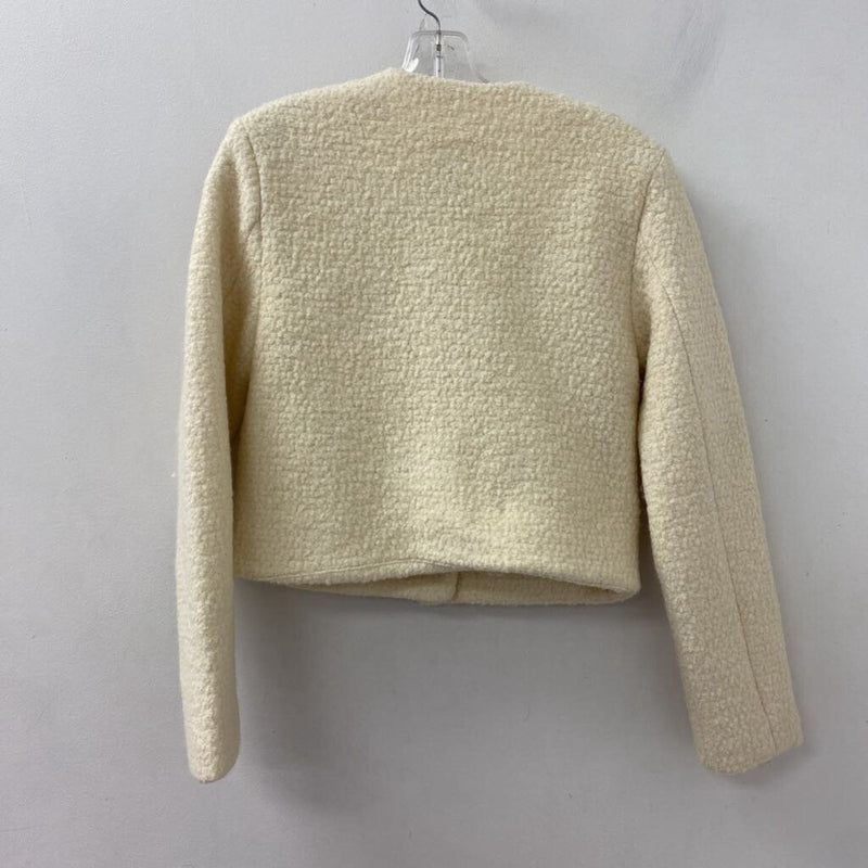 ABERCROMBIE & FITCH WOMEN'S BLAZER/JACKET cream gold S