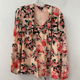 DKNY WOMEN'S BLOUSE/SHIRT pink green L