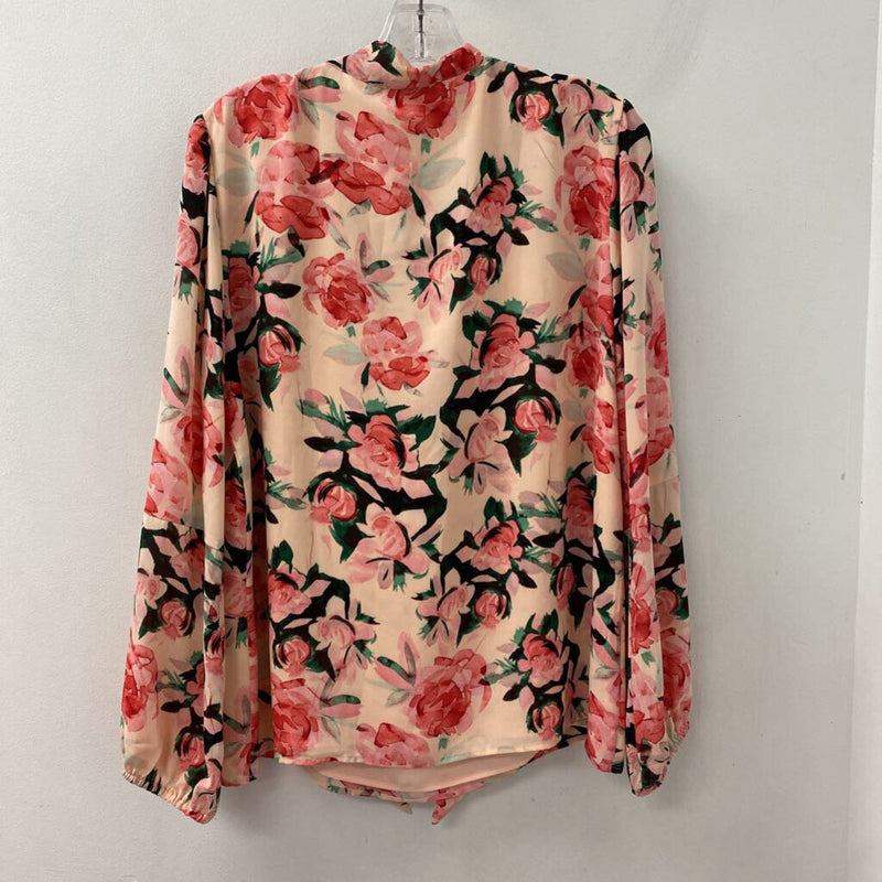 DKNY WOMEN'S BLOUSE/SHIRT pink green L