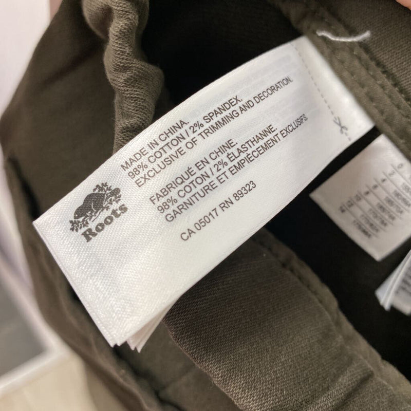 ROOTS WOMEN'S PANTS olive green 10