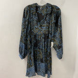 FREE PEOPLE WOMEN'S DRESS olive blue M