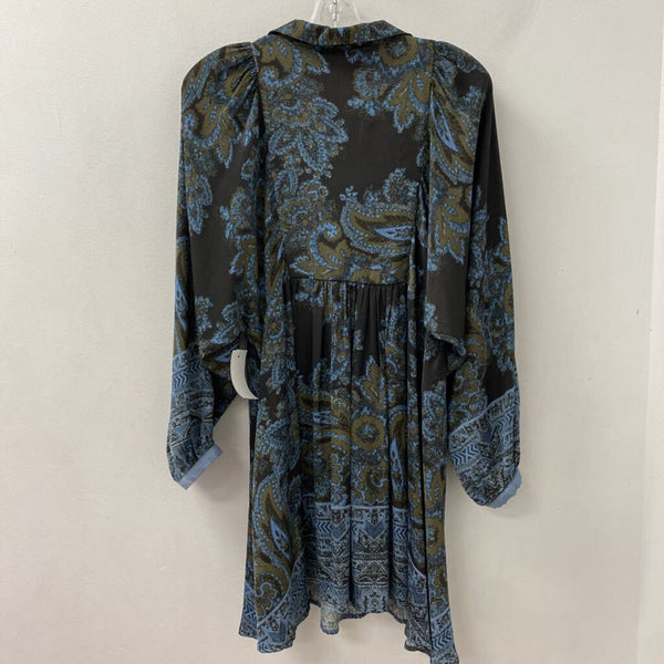 FREE PEOPLE WOMEN'S DRESS olive blue M